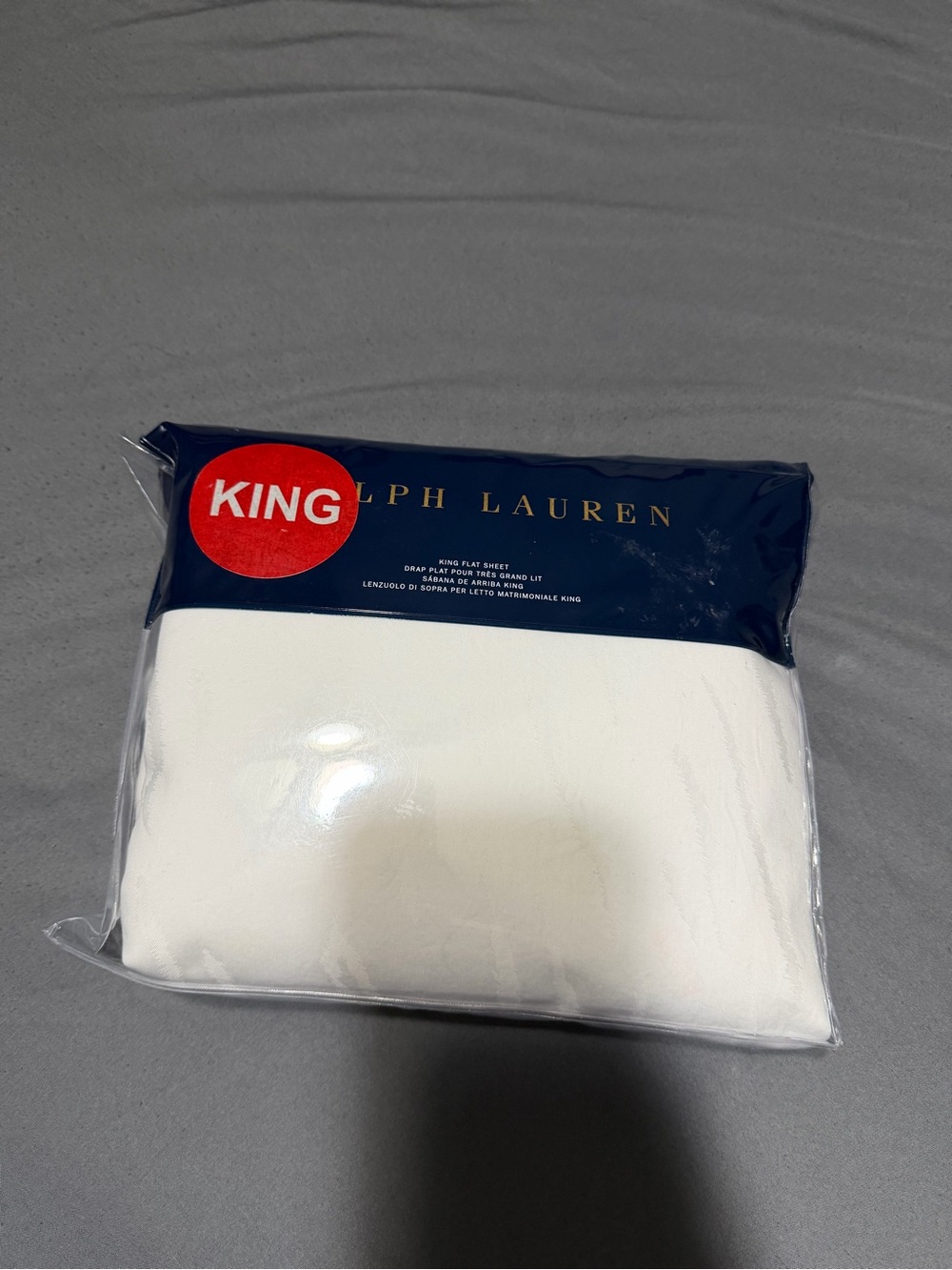 Ralph Lauren Home Olivia Collection Mirada 100% Cotton Flat Sheet - KING - White